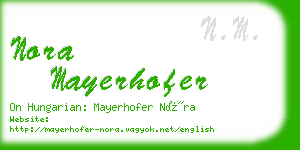 nora mayerhofer business card